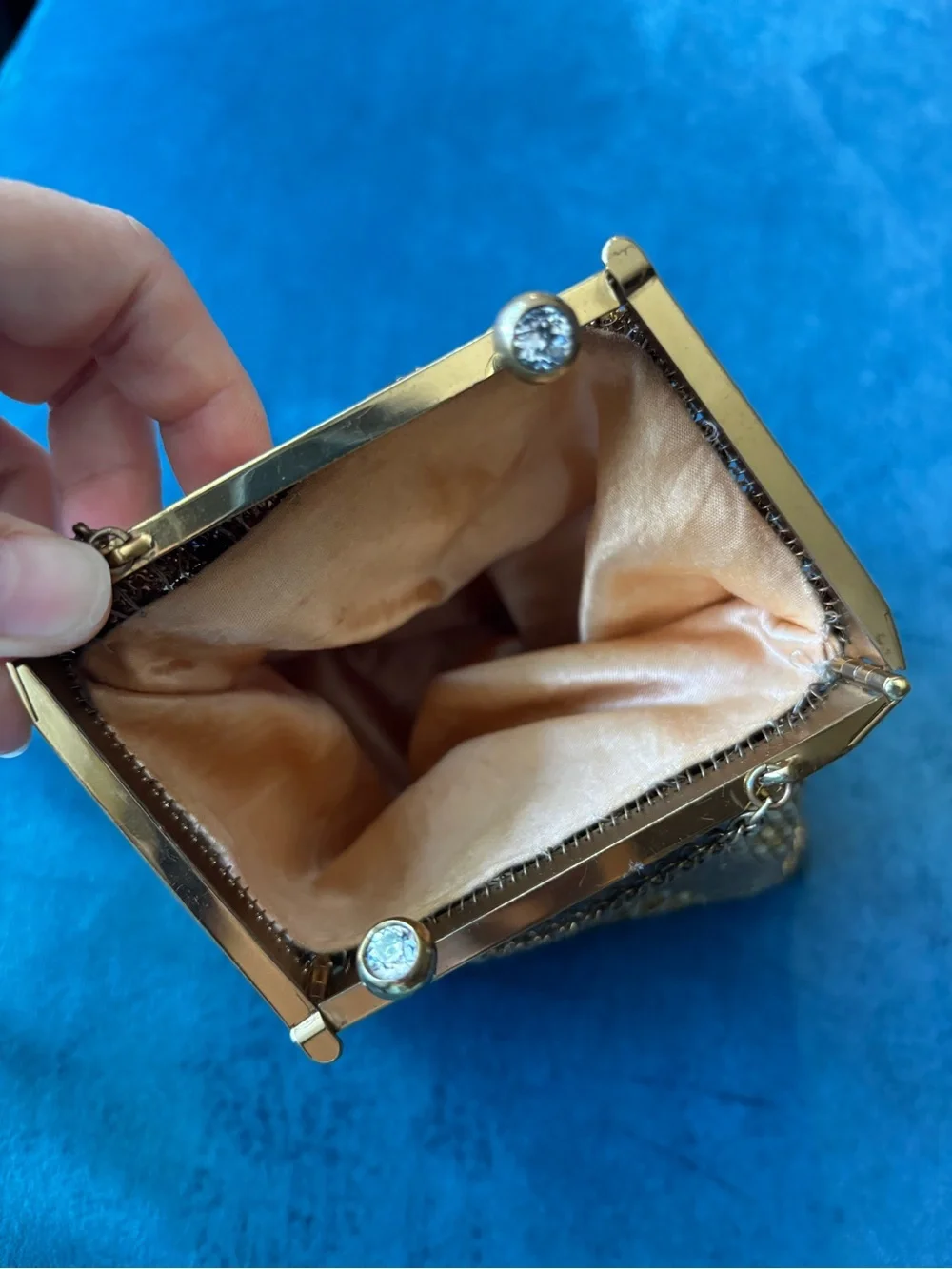 Vintage Gold Mesh Evening Clutch